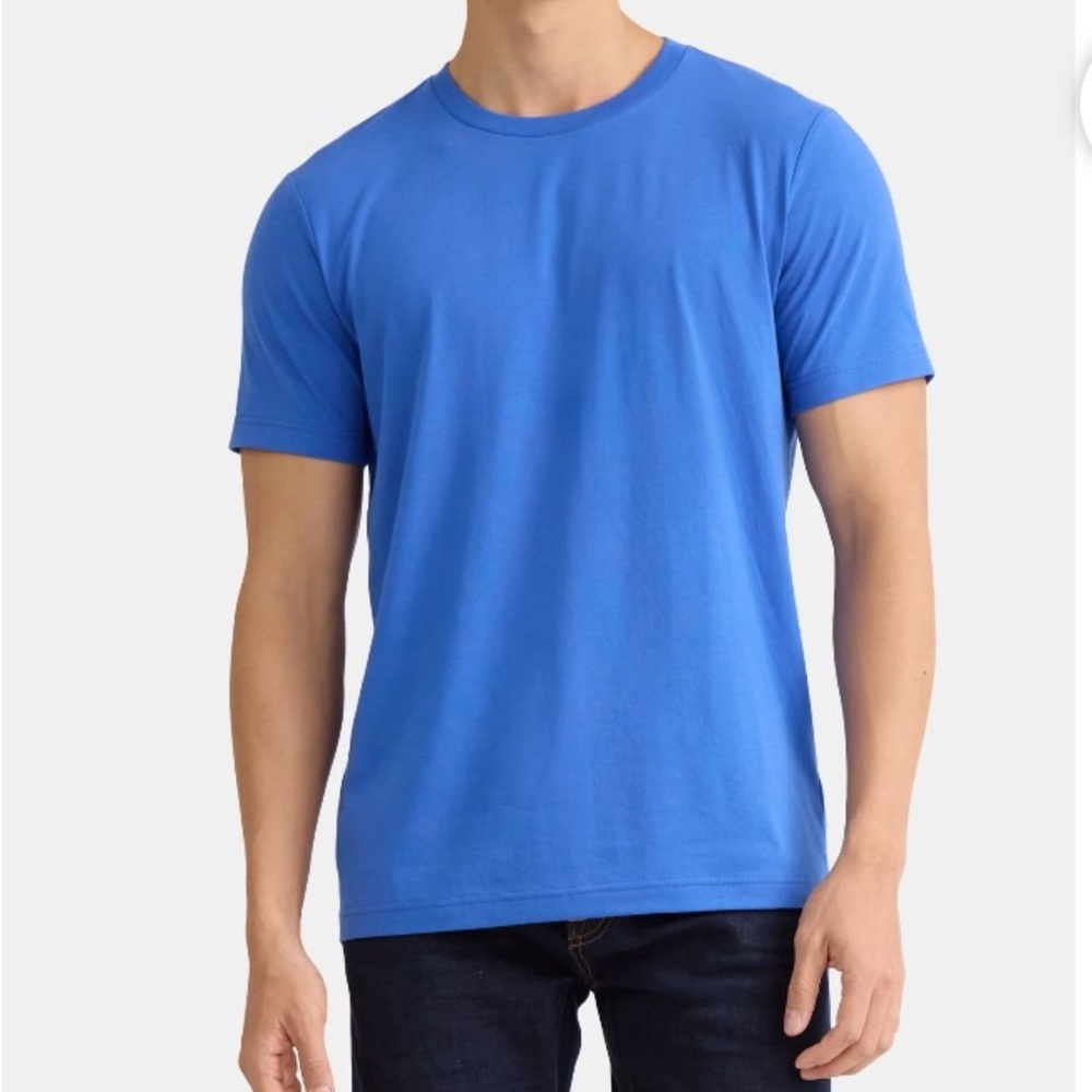 George Men's Blue Short Sleeve Moisture wicking Crew Neck T-Shirt Size S (34-36)